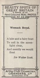 1927 Army Club Beauty Spots of Great Britain (Small) #35 Womack Broad. Back
