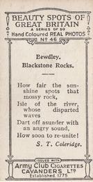 1927 Army Club Beauty Spots of Great Britain (Small) #46 Bewdley.  Blackstone Rocks Back