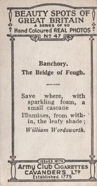 1927 Army Club Beauty Spots of Great Britain (Small) #47 Banchory.  the Bridge of Feugh Back