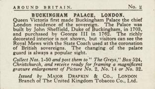 1929 Major Drapkin & Co. Around Britain (Small) #2 Buckingham Palace, London Back