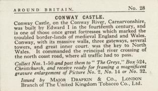 1929 Major Drapkin & Co. Around Britain (Small) #28 Conway Castle Back