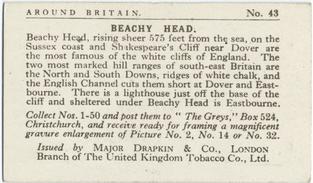 1929 Major Drapkin & Co. Around Britain (Small) #43 Beachy Head Back