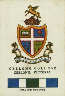 1929 Wills's Crests and Colours of Australian Universities, Colleges and Schools #4 Geelong College, Victoria Front