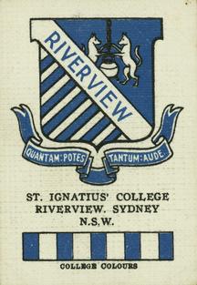 1929 Wills's Crests and Colours of Australian Universities, Colleges and Schools #10 St. Ignatius' College, Riverview Sydney Front