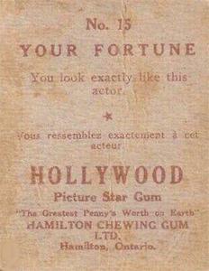 1938 Hamilton Gum - Hollywood Picture Stars #15 Andy Clyde Back