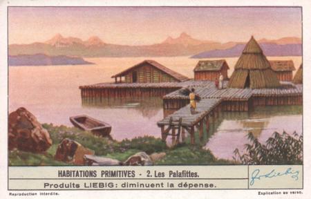 1940 Liebig Habitations Primitives (Ancient Dwellings) (French Text) (F1408, S1412) #2 Les Palafittes Front