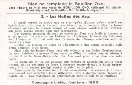 1940 Liebig Habitations Primitives (Ancient Dwellings) (French Text) (F1408, S1412) #3 Les Huttes des Aru Back