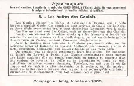 1940 Liebig Habitations Primitives (Ancient Dwellings) (French Text) (F1408, S1412) #5 Les huttes des Gaulois Back