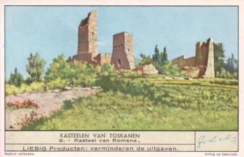 1940 Liebig Kasteelen van Toskanen (Castles of Tuscany) (Dutch Text) (F1409, S1413) #2 Kasteel van Romena Front