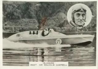 1938 Ardath Photocards Group E #NNO Bluebird (Speed Boat record holder) - Inset picture of Sir Malcolm Campbell Front