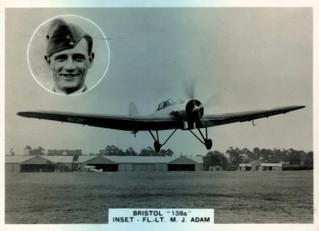 1938 Ardath Photocards Group E #NNO Bristol (Airplane - world altitude record holder) - Inset picture of Flt. Lt. M. J. Adam Front