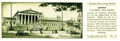 1933 Ty-phoo Tea Wonder Cities of the World #12 Vienna, Austria Front