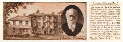 1934 Ty-phoo Tea Homes of Famous Men #6 Charles Darwin Front