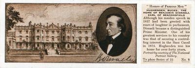 1934 Ty-phoo Tea Homes of Famous Men #8 Benjamin Disraeli Front