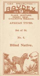 1936 Raydex African Types #5 Blind Native Back