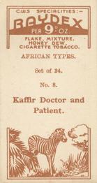 1936 Raydex African Types #8 Kaffir Doctor and Patient Back