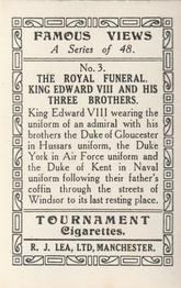 1936 R.J. Lea Famous Views #3 The Royal funeral Back