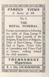 1936 R.J. Lea Famous Views #4 The Royal funeral Back