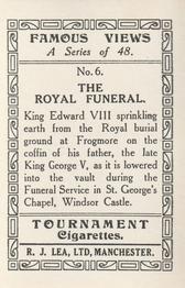 1936 R.J. Lea Famous Views #6 The royal funeral Back