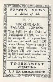 1936 R.J. Lea Famous Views #8 Buckingham Palace, London Back