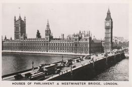 1936 R.J. Lea Famous Views #12 Houses of Parliament and Westminster Bridge Front