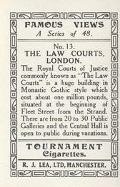 1936 R.J. Lea Famous Views #13 The Law Courts, London Back