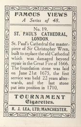 1936 R.J. Lea Famous Views #19 St Paul's Cathedral, London Back