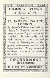 1936 R.J. Lea Famous Views #20 St James Palace, London Back