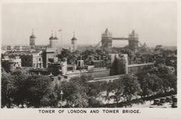 1936 R.J. Lea Famous Views #22 Tower of London and Tower Bridge Front
