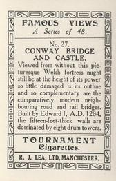 1936 R.J. Lea Famous Views #27 Conway Bridge and Castle Back