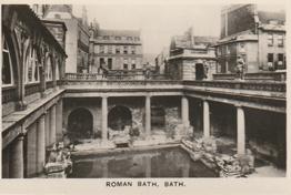 1936 R.J. Lea Famous Views #33 The Roman Bath, Bath Front