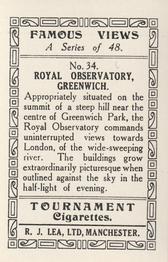 1936 R.J. Lea Famous Views #34 Royal Observatory, Greenwich Back
