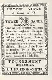 1936 R.J. Lea Famous Views #36 Tower and Sands, Blackpool Back