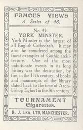 1936 R.J. Lea Famous Views #43 York Minster Back