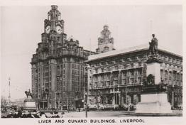 1936 R.J. Lea Famous Views #44 Liver and Cunard Buildings, Liverpool Front