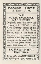 1936 R.J. Lea Famous Views #48 Royal Exchange, Manchester Back