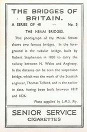 1938 Senior Service The Bridges of Britain #5 The Menai Bridges Back