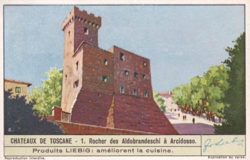 1940 Liebig Chateaux de Toscane (Castles of Tuscany) (French Text) (F1409, S1413) #1 Rocher des Aldo brandeschi a Arcidosso Front