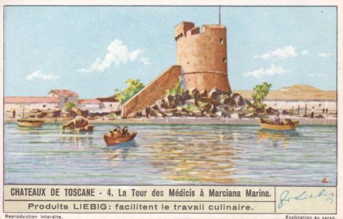 1940 Liebig Chateaux de Toscane (Castles of Tuscany) (French Text) (F1409, S1413) #4 La Tour des Medicis a Marciana Marina Front