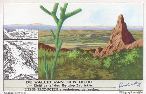 1940 Liebig De Vallei Van Den Dood (Death Valley) (Dutch Text) (F1421, S1424) #1 Zicht vanaf den Bergtop Zabriskie Front