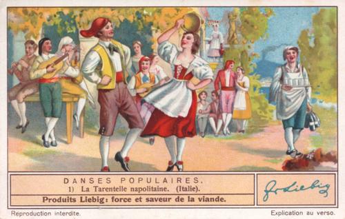 1936 Liebig Danses Populaires VII (Folk Dances VII) (French Text) (F1328, S1333) #1 La Tarentelle napolitaine (Italie) Front