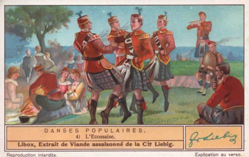 1936 Liebig Danses Populaires VII (Folk Dances VII) (French Text) (F1328, S1333) #4 L'Ecossaise Front