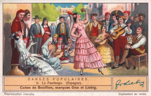 1936 Liebig Danses Populaires VII (Folk Dances VII) (French Text) (F1328, S1333) #5 Le Fandango (Espagne) Front