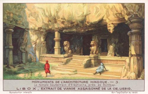 1930 Liebig Monuments de l'architecture Hindoue (Hindu Monuments) (French Text) (F1242, S1243) #3 Le temple souterrain d'Elephanta, pres de Bombay Front