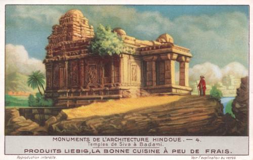 1930 Liebig Monuments de l'architecture Hindoue (Hindu Monuments) (French Text) (F1242, S1243) #4 Temples de Siva Badami Front