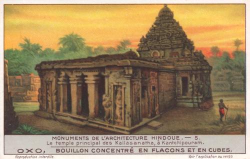 1930 Liebig Monuments de l'architecture Hindoue (Hindu Monuments) (French Text) (F1242, S1243) #5 Le temple principal des Kailasanatha, a Kantchipouram Front