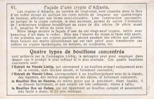 1930 Liebig Monuments de l'architecture Hindoue (Hindu Monuments) (French Text) (F1242, S1243) #6 Façade d'une crypte d'Adjanta Back