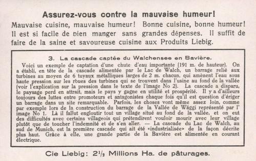 1933 Liebig La Houille Blanche (Hydroelectricity) (French Text) (F1267, S1271) #3 La cascade captee du Walchensee en Vaviere Back