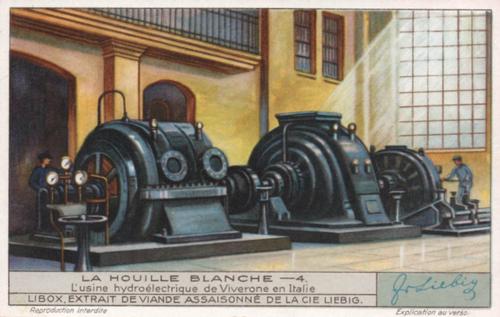 1933 Liebig La Houille Blanche (Hydroelectricity) (French Text) (F1267, S1271) #4 L'usine hydroelectrique de Viverone en Italie Front