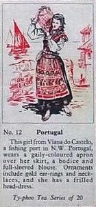 1955 Ty-phoo Tea Costumes of the World #12 Portugal Front
